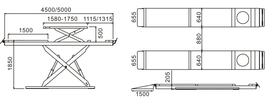 SHL-Y-J-45CBL/50CBL Ultrathin Double Level Scissor Lift for Four Wheel Alignment SHL-Y-J-45CBL/50CBL Ultrathin Double Level Scissor Lift for Four Wheel Alignment